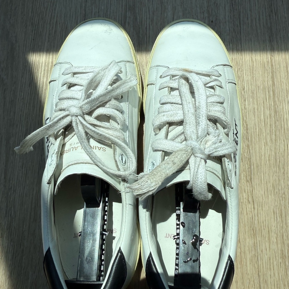 Mens Saint Laurent White Leather Sneakers (Mens size 7) - Picture 5 of 5